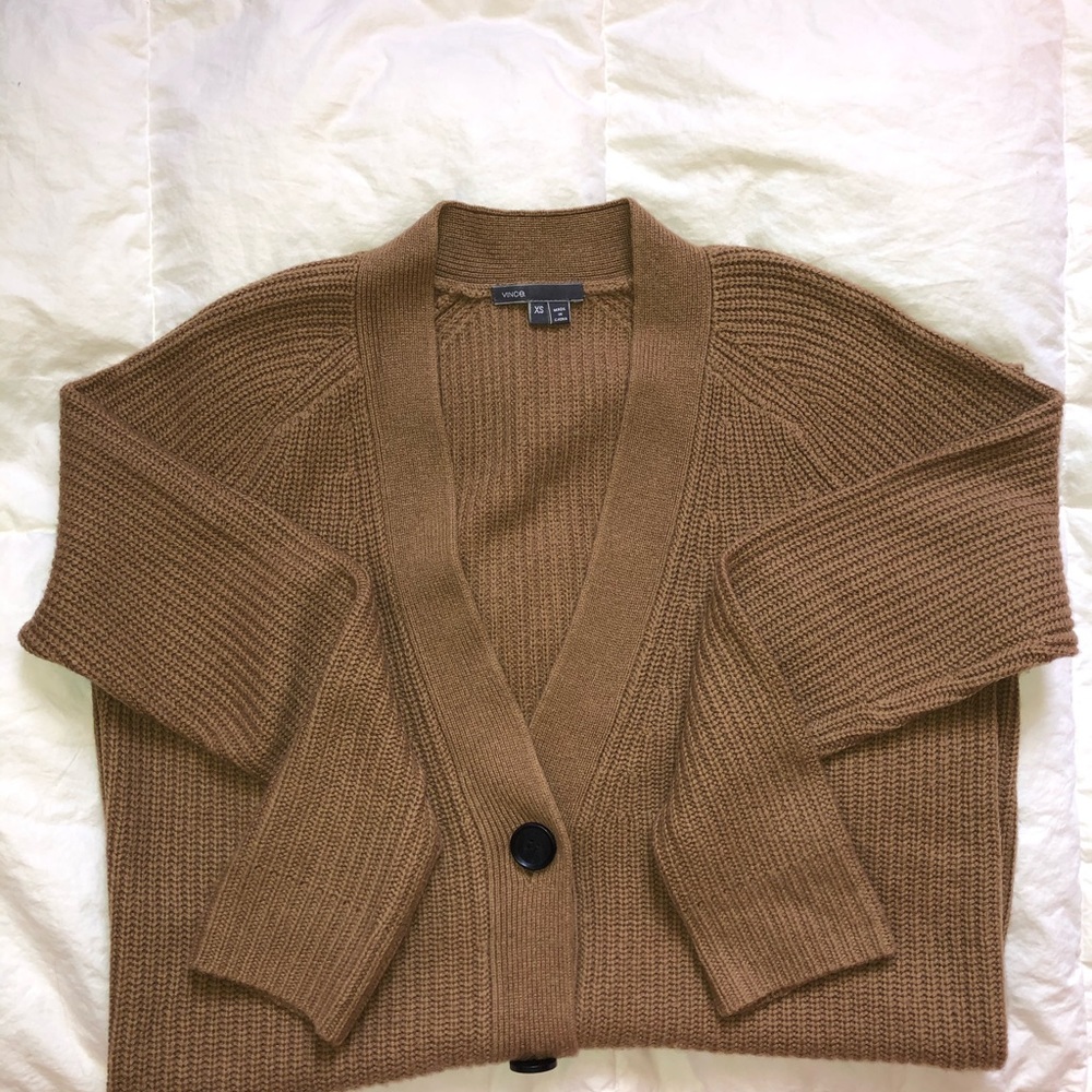 Vince Long Cardigan - Camel